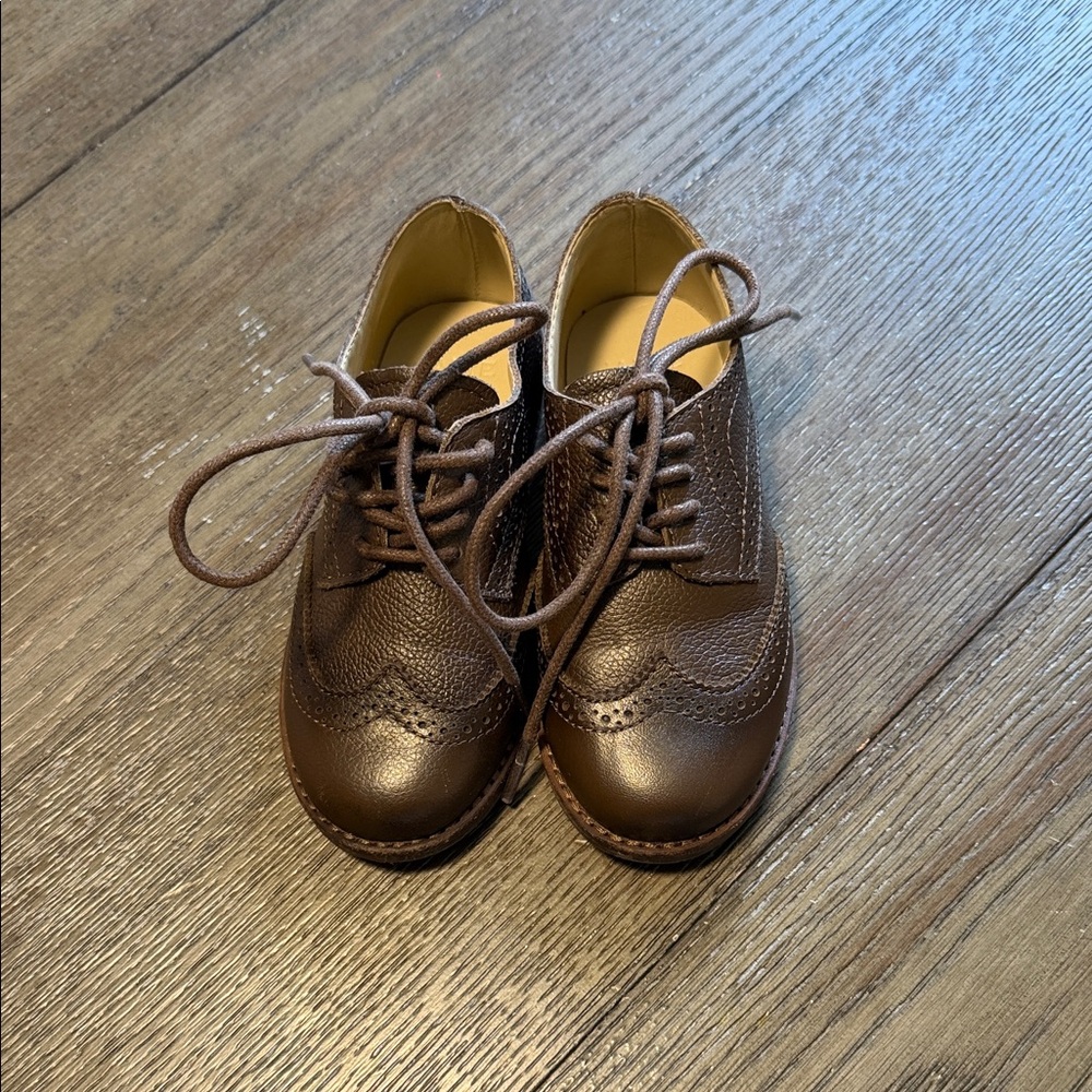 Janie and Jack Chocolate Brown Kids Dress Shoes